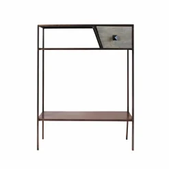 Made in Meubles Table Console<Console en métal effet cuivre Lima