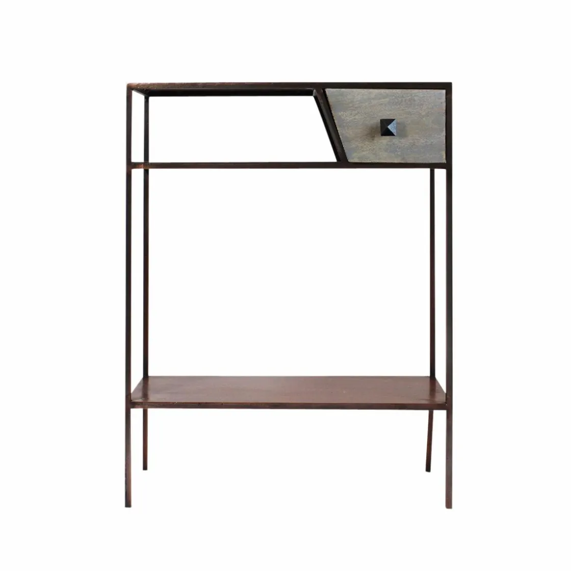 Made in Meubles Table Console<Console en métal effet cuivre Lima