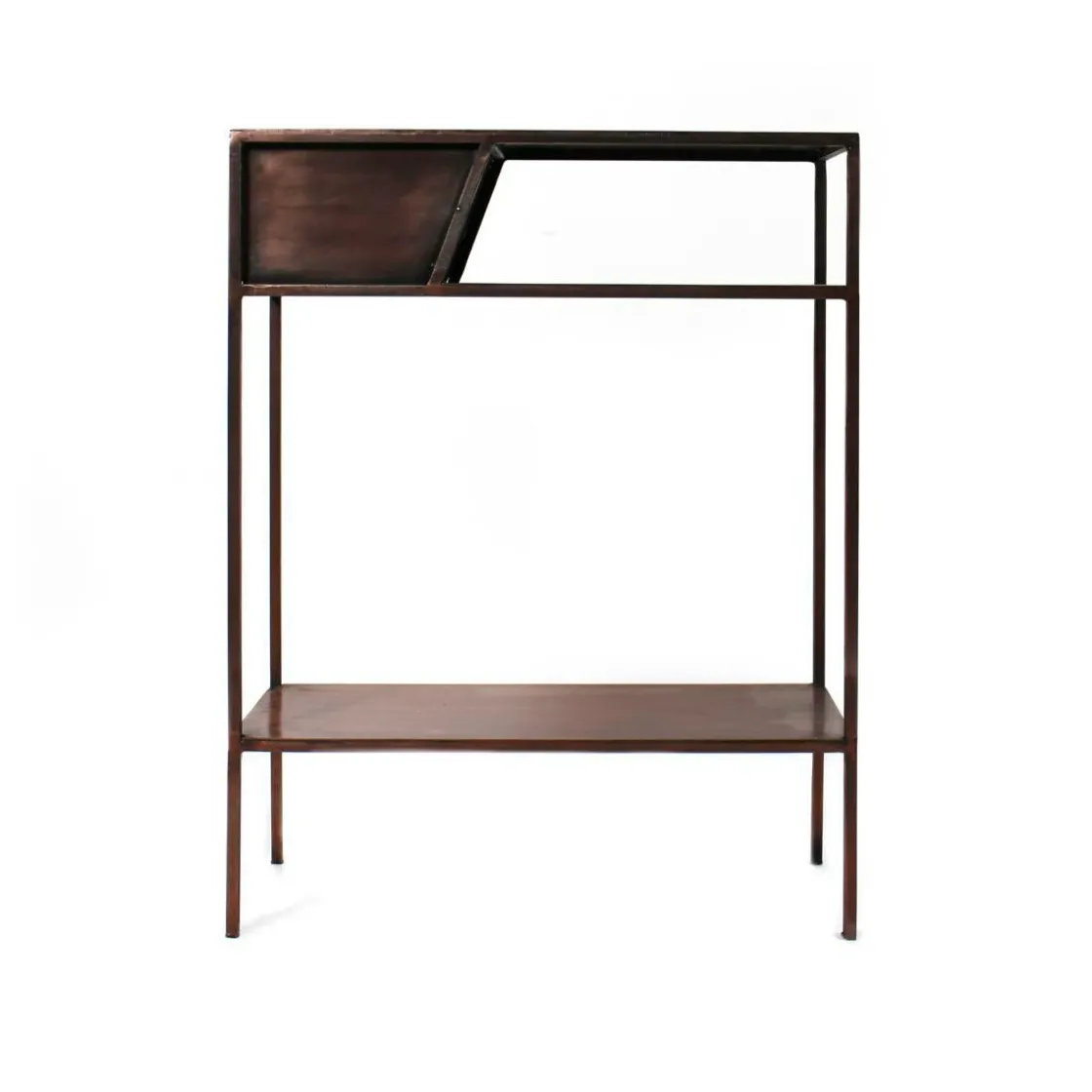 Made in Meubles Table Console<Console en métal effet cuivre Lima