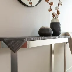 Made in Meubles Table Console<Console en métal et marbre Noé