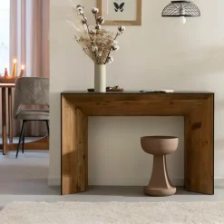 Made in Meubles Table Console<Console en pin recyclé Constance