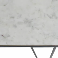 Made in Meubles Table Console<Console pieds compas en marbre blanc et métal Marceau