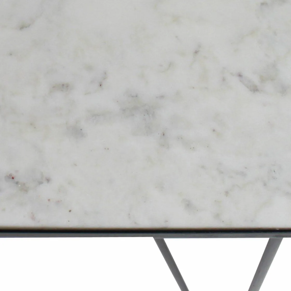 Made in Meubles Table Console<Console pieds compas en marbre blanc et métal Marceau