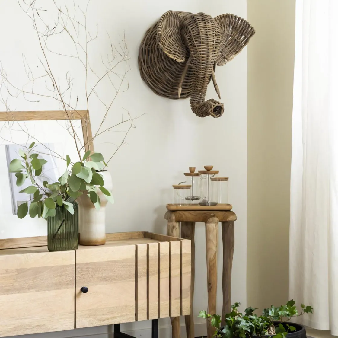 Made in Meubles Décoration<Décoration murale éléphant en rotin Rattan