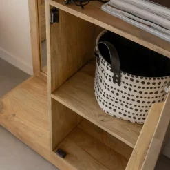 Made in Meubles Armoire<Dressing avec miroir en bois de manguier Juliet