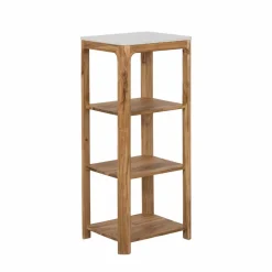 Made in Meubles Etagère|Meuble De Rangement<Etagère carrée en bois d'acacia et marbre Emyr