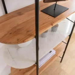 Made in Meubles Etagère<Etagère en bois d'acacia et marbre Scott