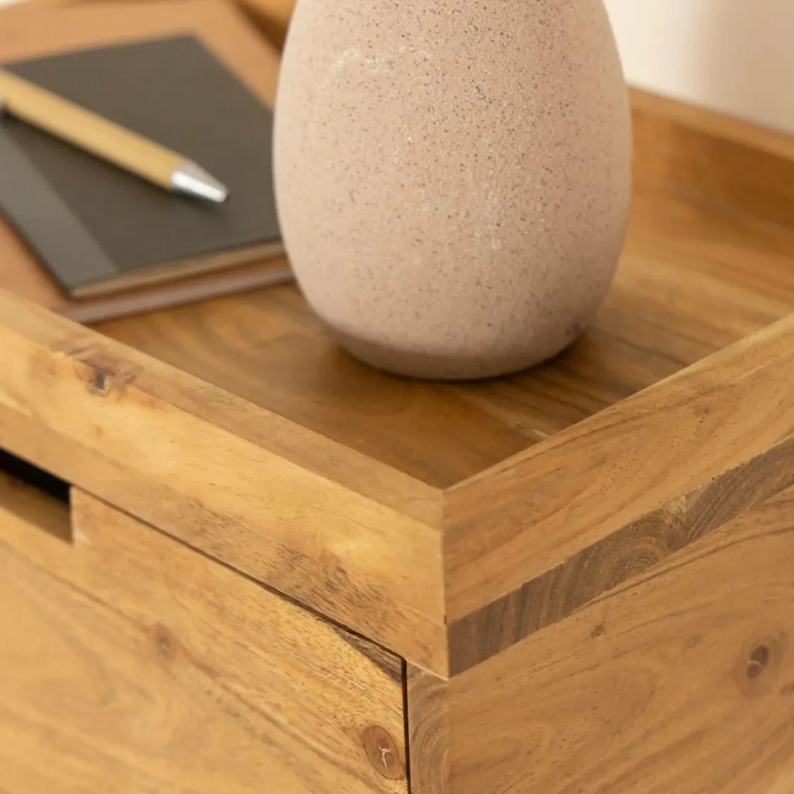 Made in Meubles Etagère|Chevet<Etagère murale carrée en bois d'acacia Orane