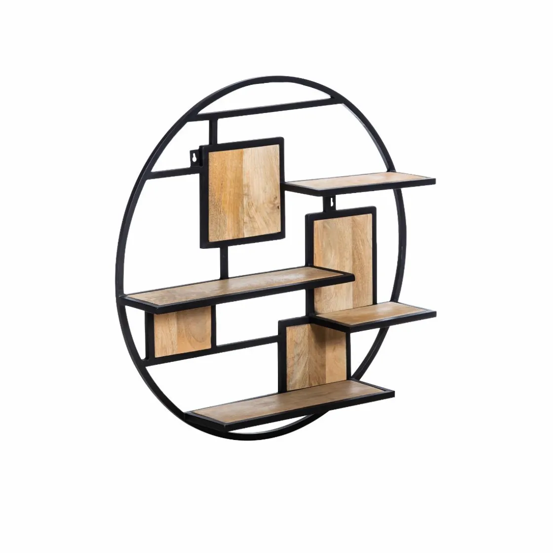 Made in Meubles Etagère<Etagère ronde en bois de manguier et métal Noam