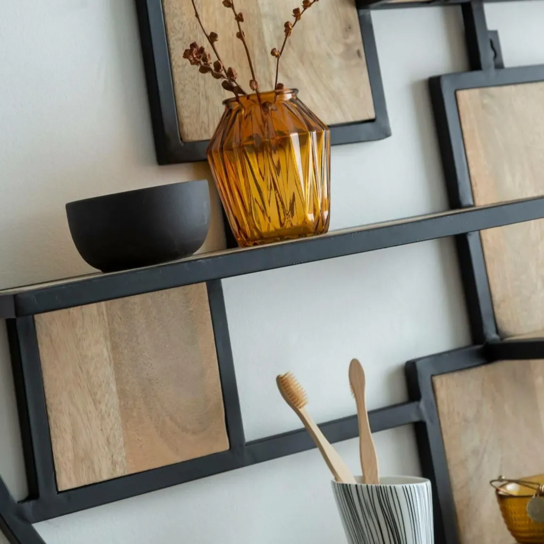 Made in Meubles Etagère<Etagère ronde en bois de manguier et métal Noam