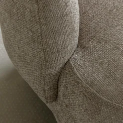 Made in Meubles Fauteuil<Fauteuil arrondi en tissu taupe Norton