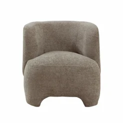 Made in Meubles Fauteuil<Fauteuil arrondi en tissu taupe Norton