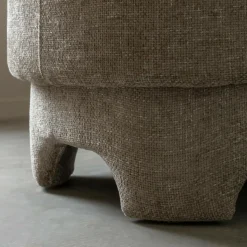 Made in Meubles Fauteuil<Fauteuil arrondi en tissu taupe Norton