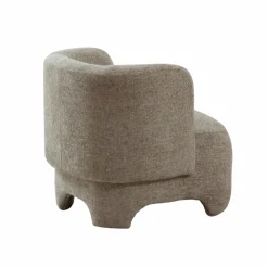Made in Meubles Fauteuil<Fauteuil arrondi en tissu taupe Norton
