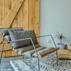 Made in Meubles Fauteuil<Fauteuil assise suspendue kaki Rosalie