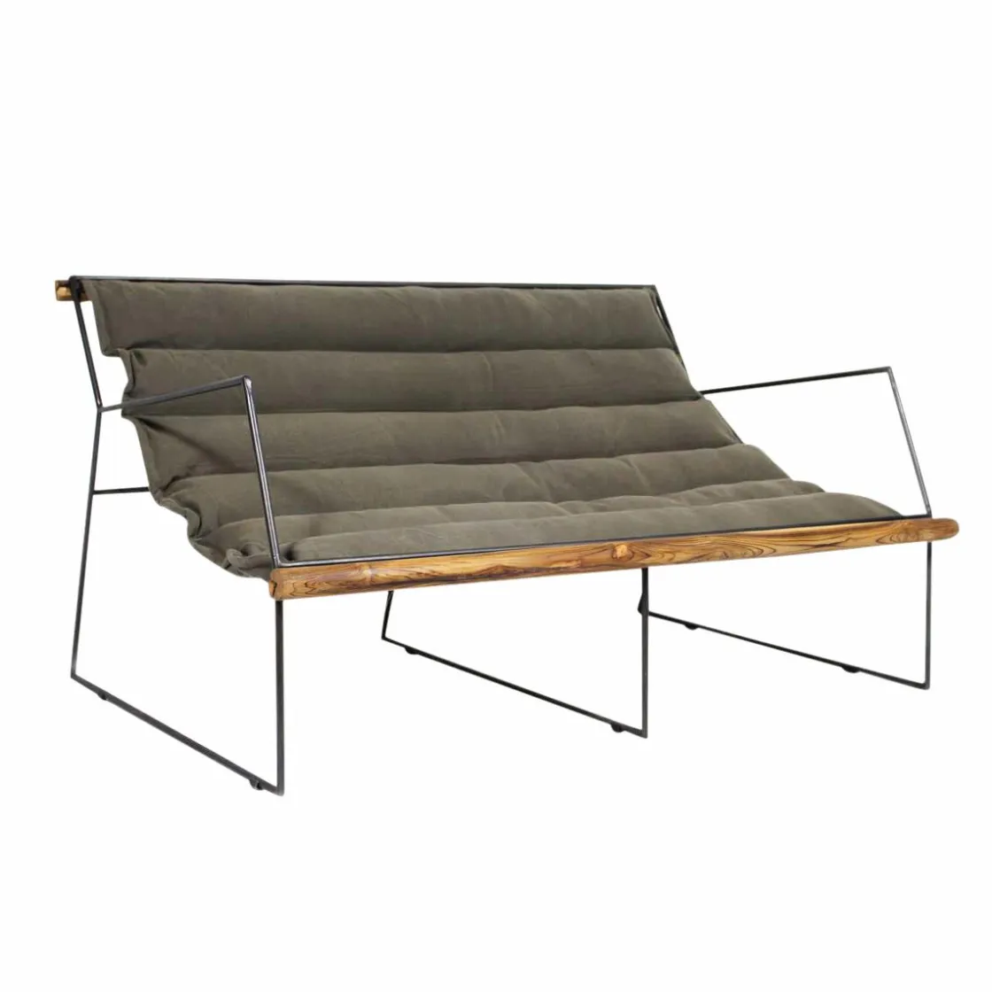 Made in Meubles Fauteuil<Fauteuil assise suspendue kaki 2 places Rosalie