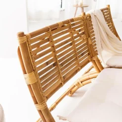 Made in Meubles Fauteuil|Canapé<Fauteuil cinéma en rotin 2 places Mayeul