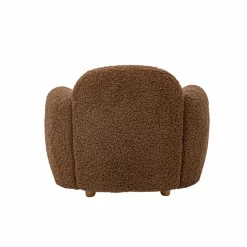 Made in Meubles Fauteuil<Fauteuil club en tissu bouclette marron Tommy