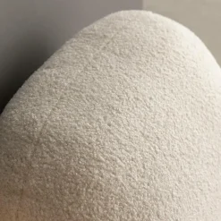 Made in Meubles Fauteuil<Fauteuil confort en tissu bouclette blanc Johanna