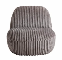 Made in Meubles Fauteuil<Fauteuil confort en velours côtelé gris Johanna