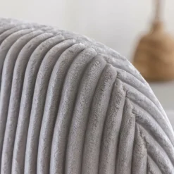 Made in Meubles Fauteuil<Fauteuil confort en velours côtelé gris Johanna