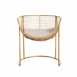 Made in Meubles Fauteuil<Fauteuil design en métal doré Augustus