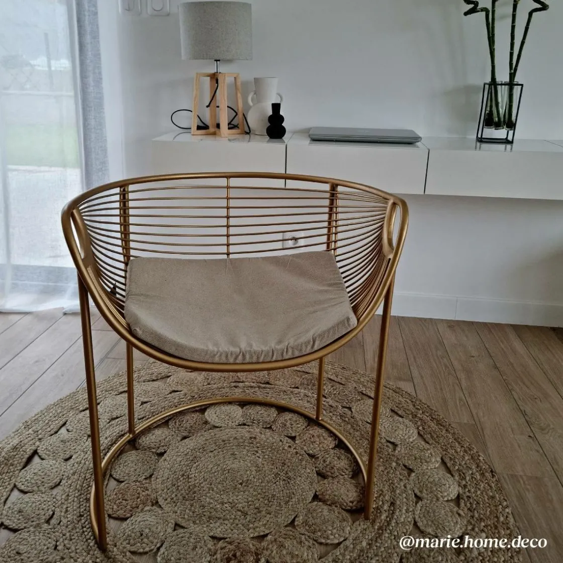 Made in Meubles Fauteuil<Fauteuil design en métal doré Augustus