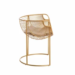 Made in Meubles Fauteuil<Fauteuil design en métal doré Augustus