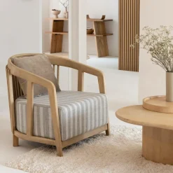 Made in Meubles Fauteuil<Fauteuil en bois de manguier Térence