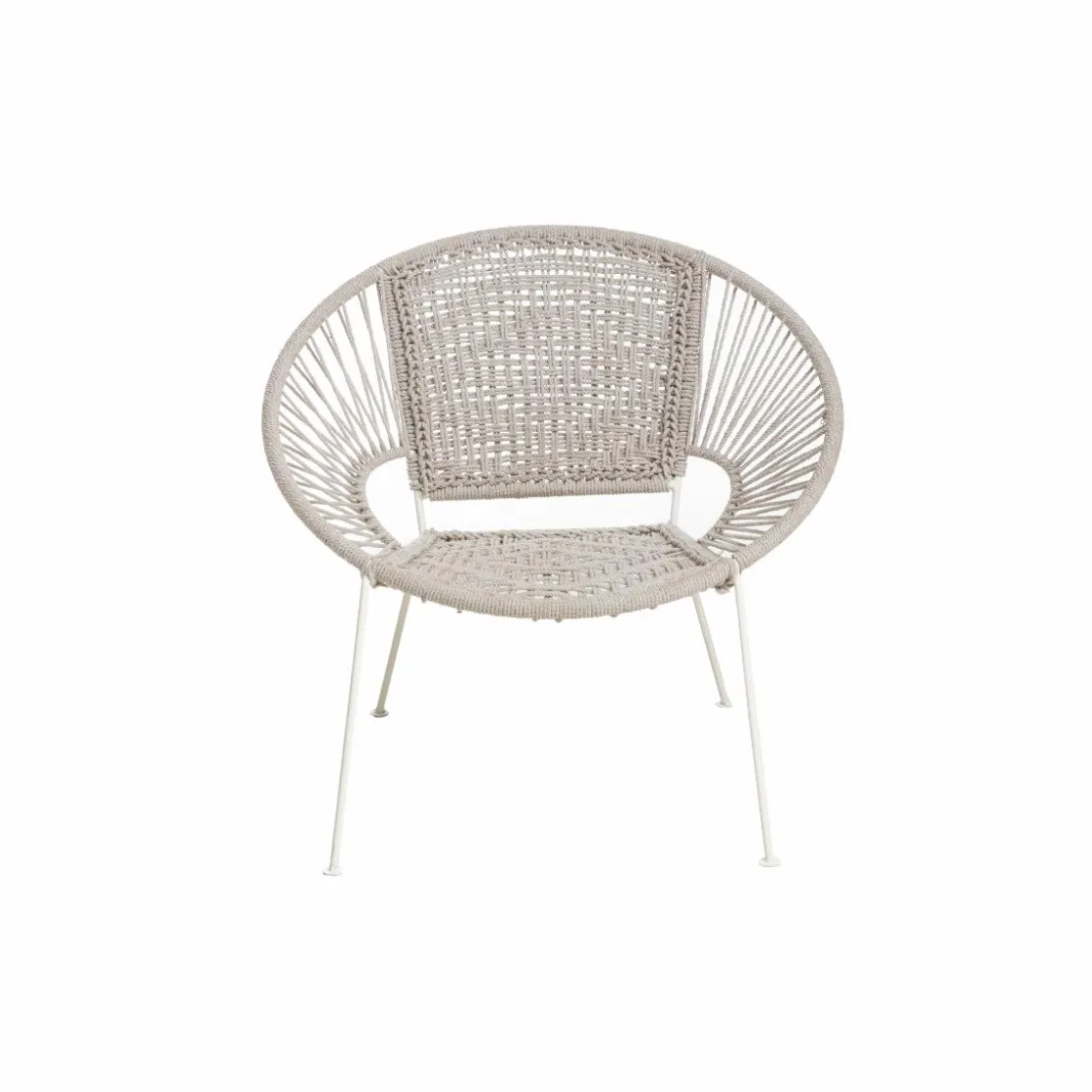 Made in Meubles Fauteuil<Fauteuil en corde de coton blanc Bélize