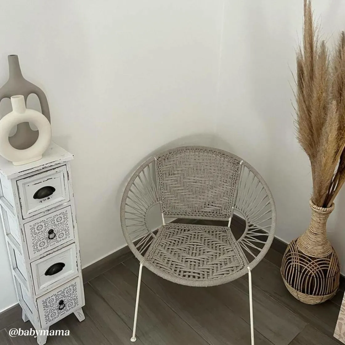 Made in Meubles Fauteuil<Fauteuil en corde de coton blanc Bélize