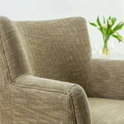 Made in Meubles Fauteuil<Fauteuil en coton kaki Castille