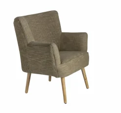 Made in Meubles Fauteuil<Fauteuil en coton kaki Castille