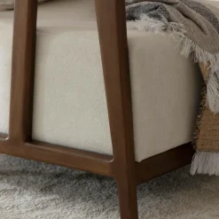 Made in Meubles Fauteuil<Fauteuil en manguier et en velours Térence