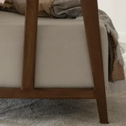 Made in Meubles Fauteuil<Fauteuil en manguier et en velours Térence