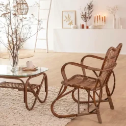 Made in Meubles Fauteuil<Fauteuil en rotin arrondi Rattan