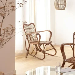 Made in Meubles Fauteuil<Fauteuil en rotin arrondi Rattan