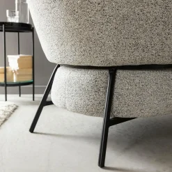 Made in Meubles Fauteuil<Fauteuil en tissu bouclette gris Aaron