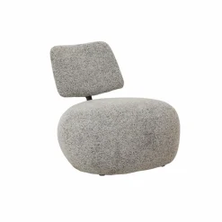 Made in Meubles Fauteuil<Fauteuil en tissu bouclette avec dossier gris Teresia