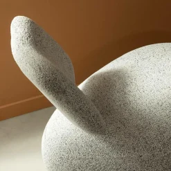 Made in Meubles Fauteuil<Fauteuil en tissu bouclette avec dossier gris Teresia