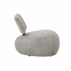 Made in Meubles Fauteuil<Fauteuil en tissu bouclette avec dossier gris Teresia