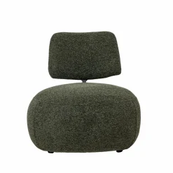 Made in Meubles Fauteuil<Fauteuil en tissu bouclette avec dossier vert Teresia