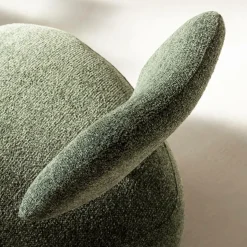 Made in Meubles Fauteuil<Fauteuil en tissu bouclette avec dossier vert Teresia