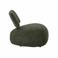 Made in Meubles Fauteuil<Fauteuil en tissu bouclette avec dossier vert Teresia