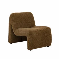 Made in Meubles Fauteuil<Fauteuil en tissu bouclette marron Ludovic
