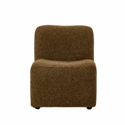 Made in Meubles Fauteuil<Fauteuil en tissu bouclette marron Ludovic