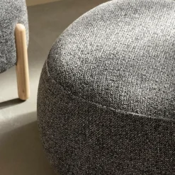 Made in Meubles Fauteuil<Fauteuil en tissu bouclette avec dossier gris foncé Teresia