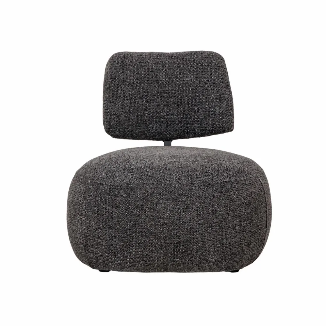 Made in Meubles Fauteuil<Fauteuil en tissu bouclette avec dossier gris foncé Teresia
