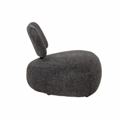 Made in Meubles Fauteuil<Fauteuil en tissu bouclette avec dossier gris foncé Teresia