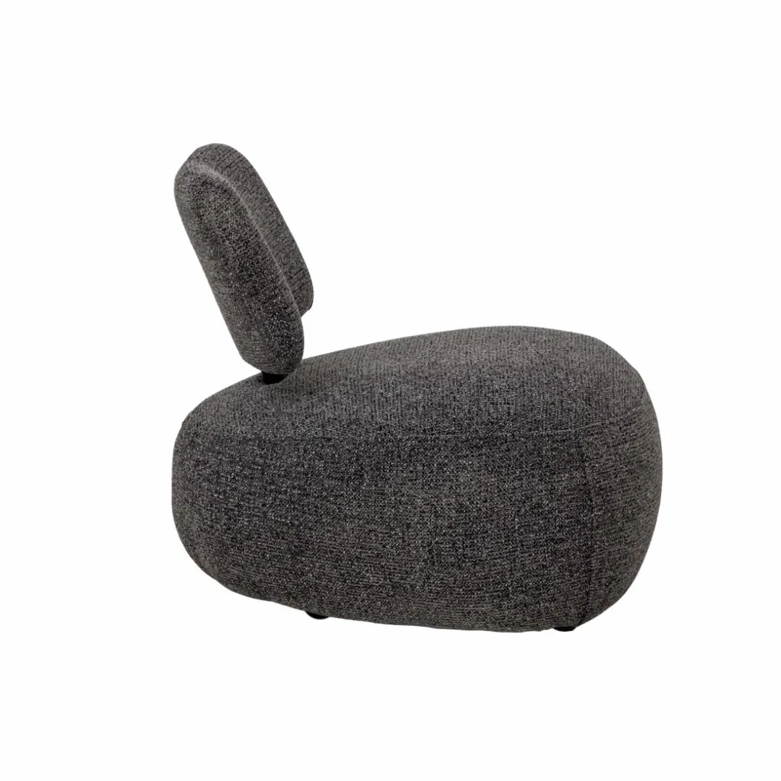 Made in Meubles Fauteuil<Fauteuil en tissu bouclette avec dossier gris foncé Teresia